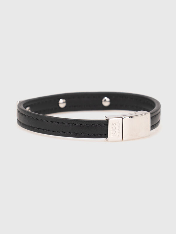 Leather bracelet with logo detail - 3