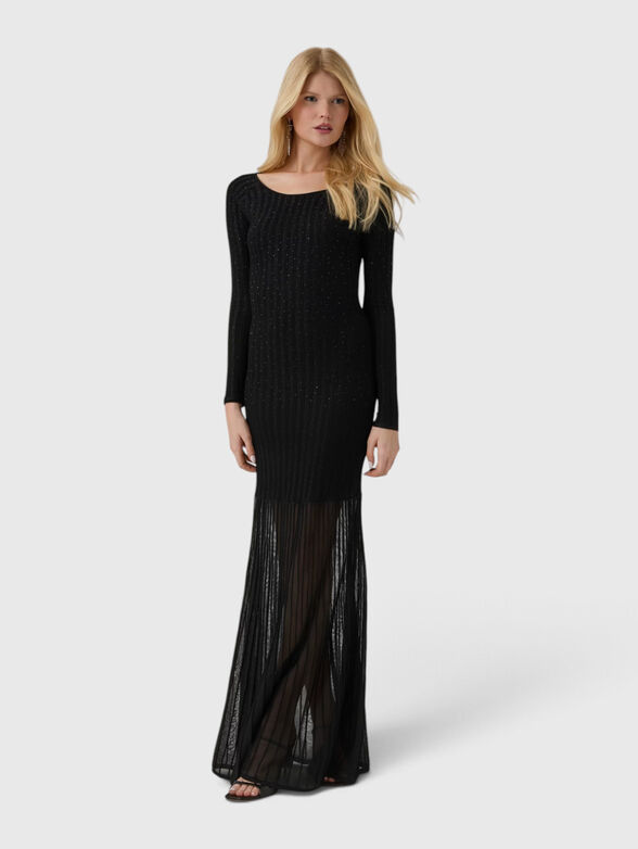 Ribbed dress with crystal appliqu&eacute;s - 1