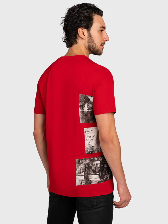 Printed tee in red color - 4