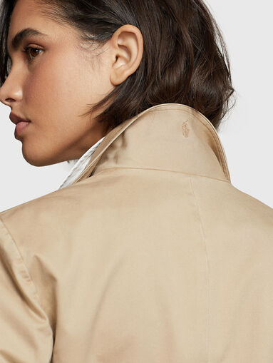 Beige cotton blend jacket - 3