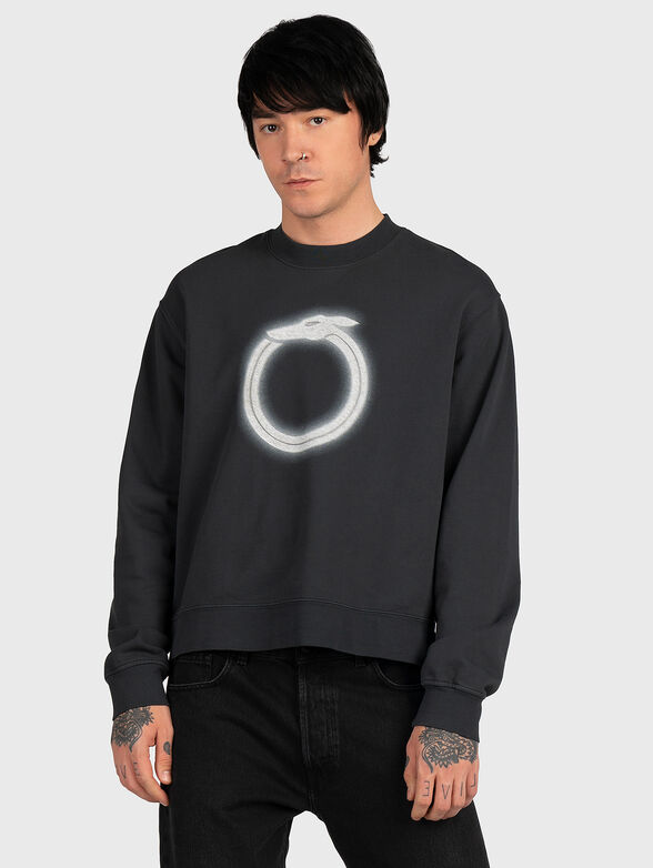 Black sweatshirt with contrasting print - 0