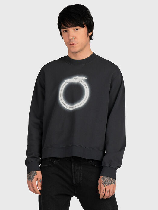 Black sweatshirt with contrasting print