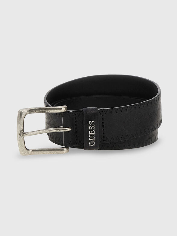 Black leather belt - 1