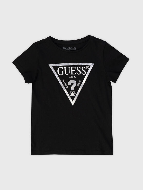 Black T-shirt with logo print - 1
