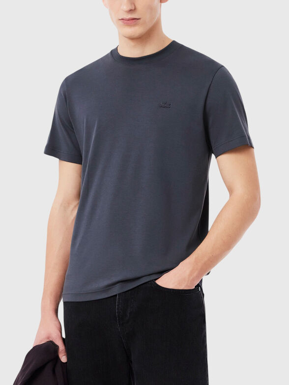 Cotton T-shirt with oval neckline - 1