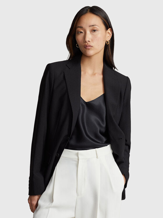 Black wool blend jacket - 1