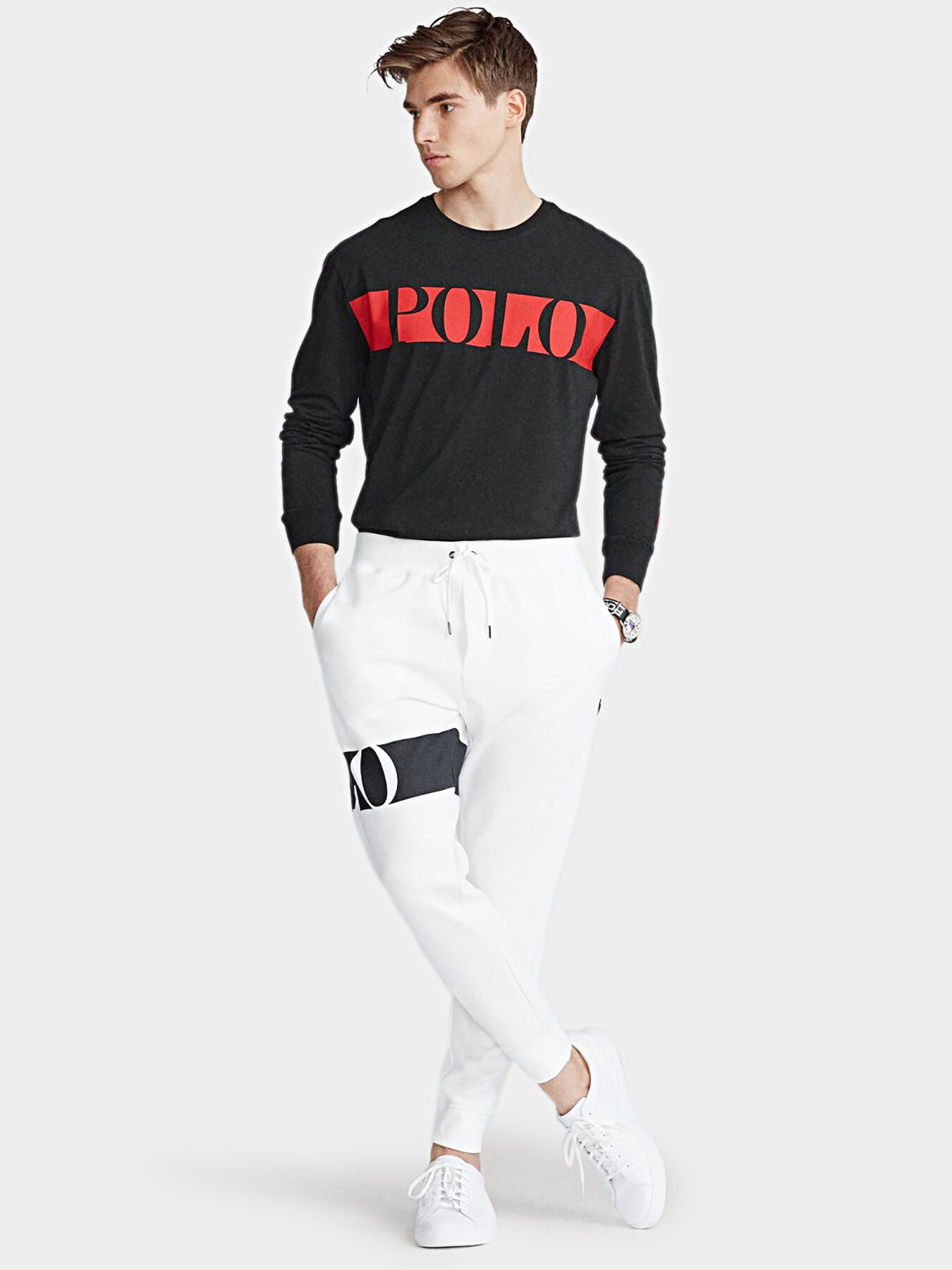 Sports pants with contrasting logo band brand POLO RALPH