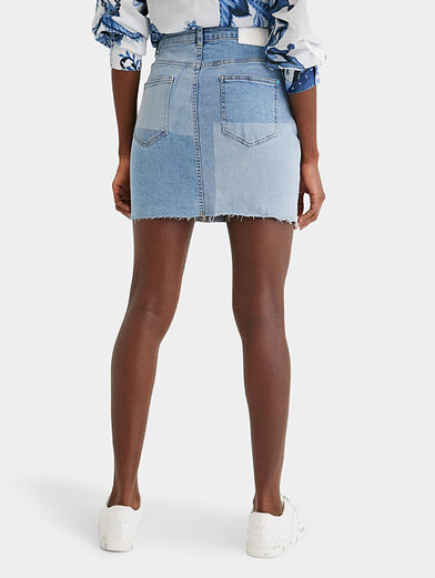 Short denim skirt with embroidery - 4