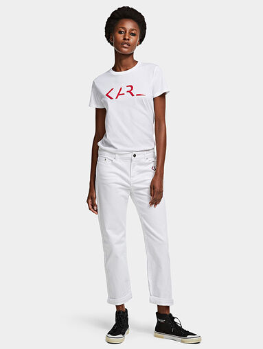 Black T-shirt with embossed logo print - 5