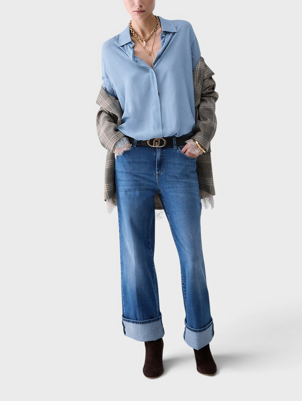 Blue viscose shirt - 3