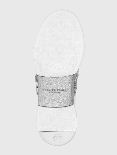PHANTOM KICK$ white sports shoes with silver details - 4