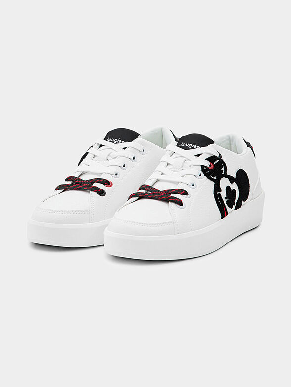 White sports shoes with Mickey Mouse accent - 3