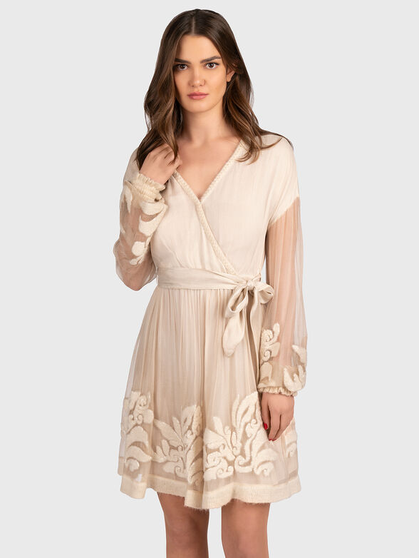 ODETTE silk dress with belt - 1