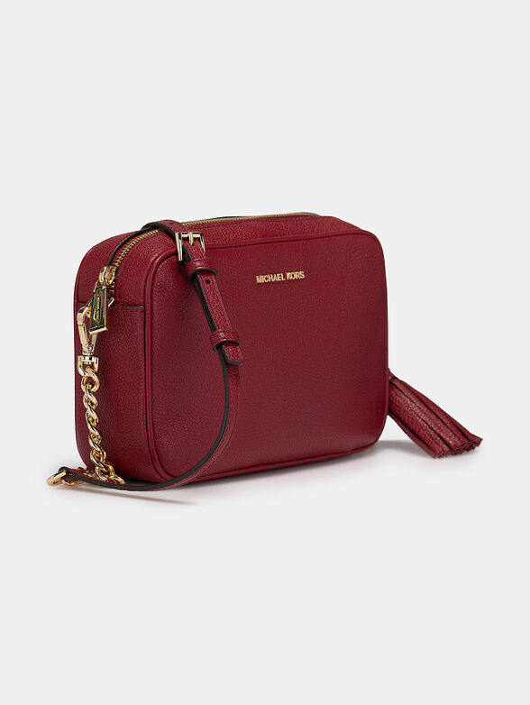 Red crossbody bag with tassel - 2