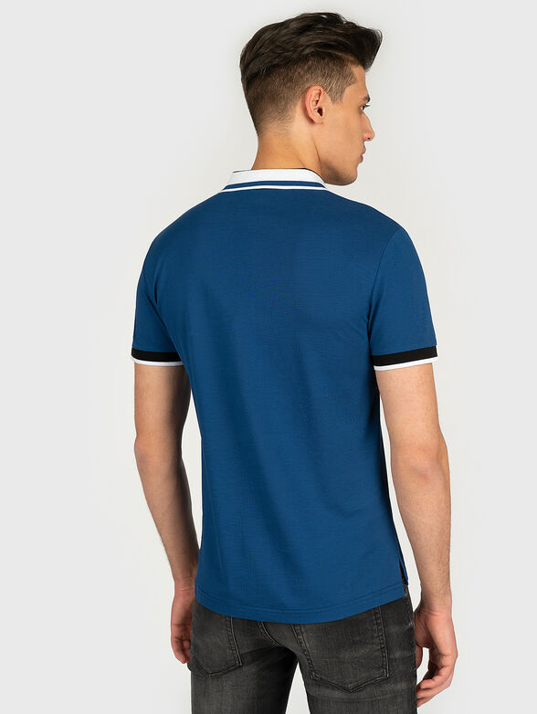 Cotton polo-shirt in blue - 3