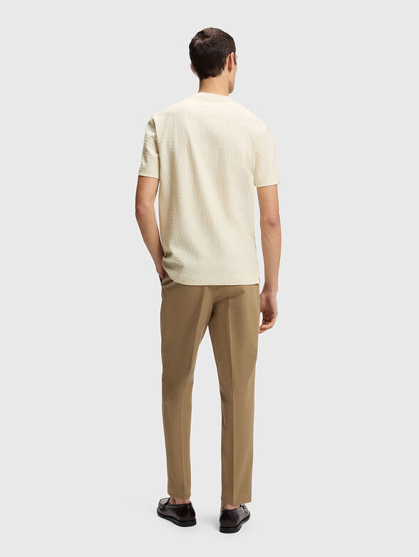 Cotton T-shirt with textured pattern - 3