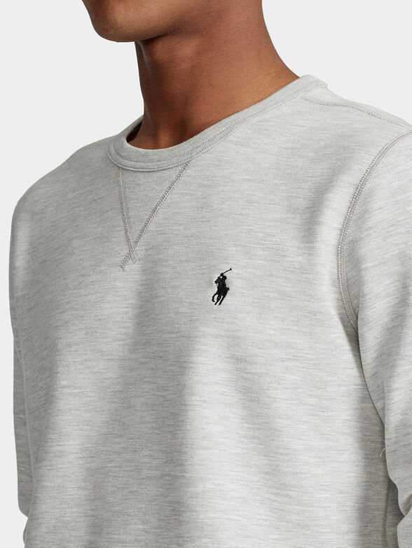Gray sweatshirt with logo embroidery - 4