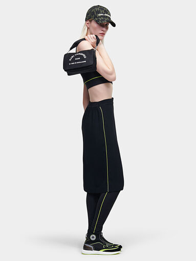 Black skirt with contrast edging and slit - 5