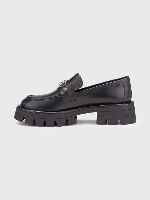 Leather loafers with logo - 4
