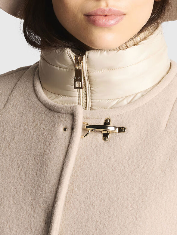 Wool and cashmere coat with padded jacket - 4