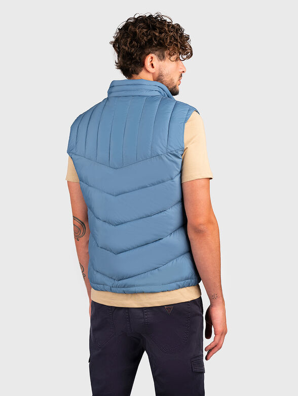 Padded vest with removable hood in black - 5