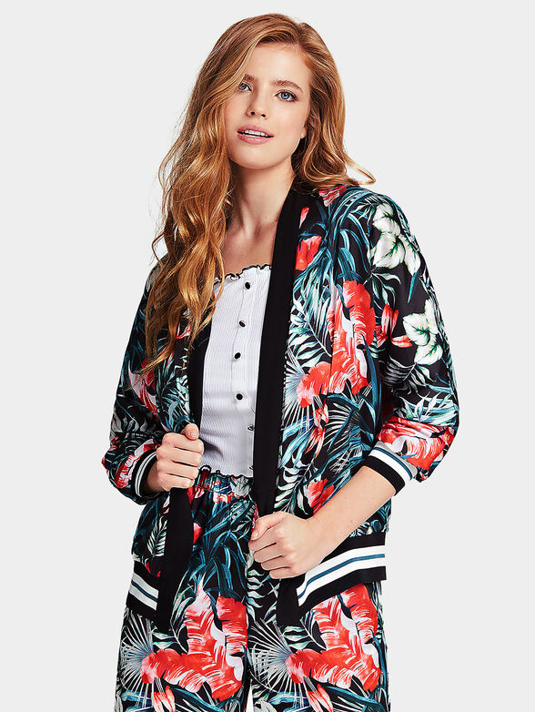 BLANCA Satin kimono with floral print - 1