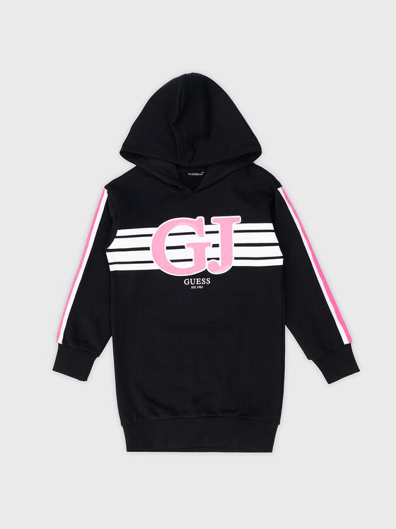 FRENCH TERRY hooded sweatshirt dress - 1