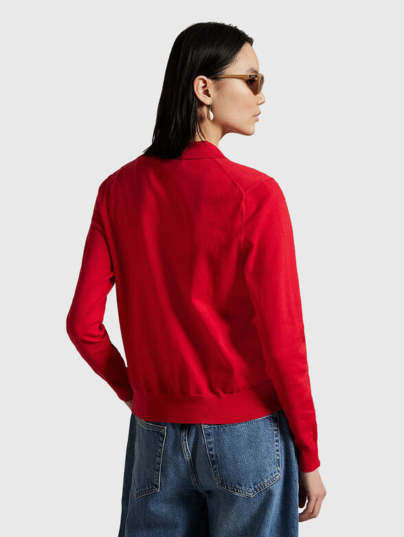 Cotton cardigan with logo embroidery - 3