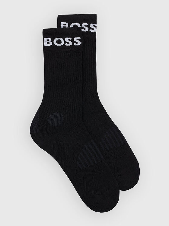 Два чифта чорапи с лого кант в черен цвят - 1