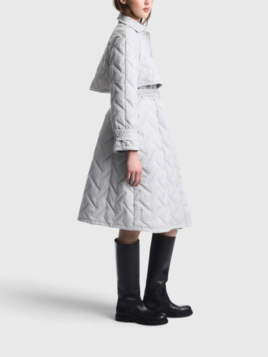 Quilted-effect coat with a belt - 3
