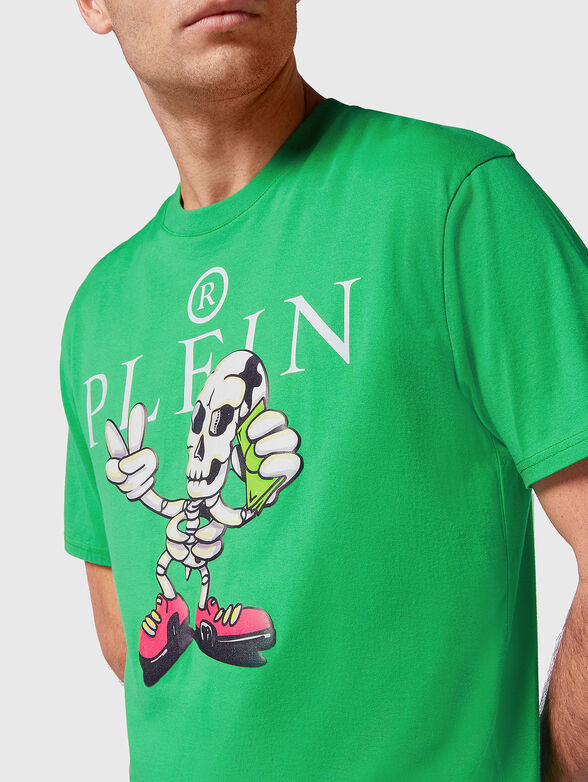 SKULLY G green T-shirt with print - 4