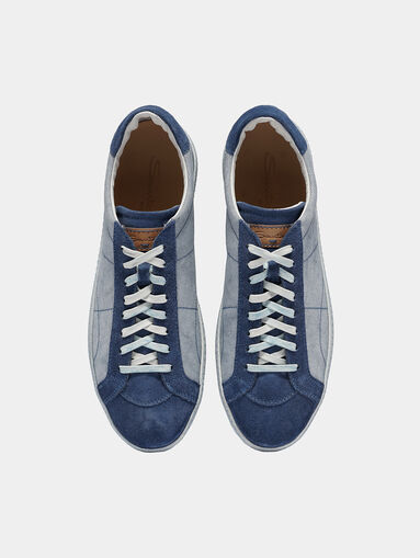 Blue sneakers with suede details - 5