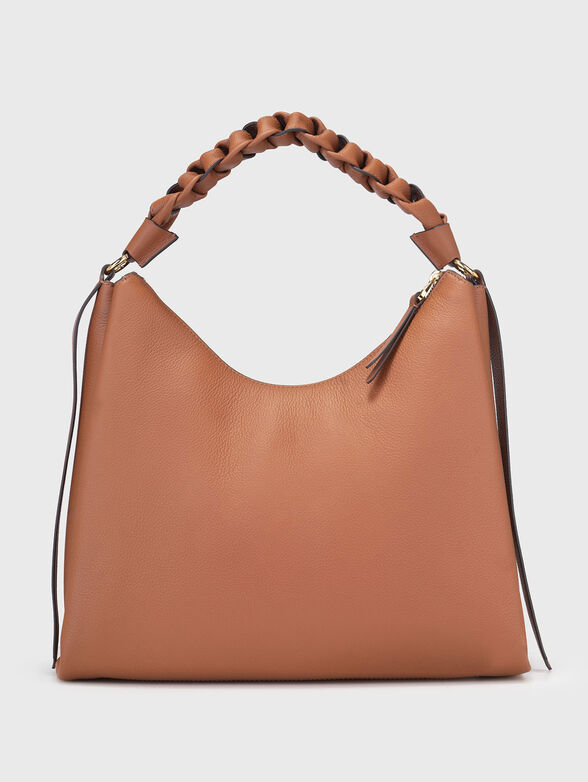 Big leathe leather bag with accent handle - 2