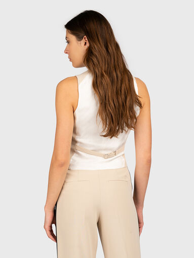 Vest with logo embroidery in beige - 3