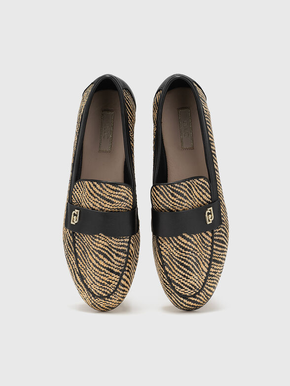 EMEL 05 raffia and genuine leather loafers - 6