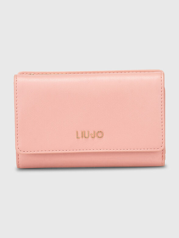 Beige wallet with golden logo - 1