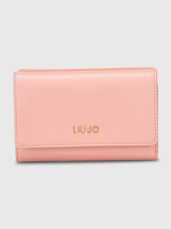 Розов портфейл със златисто лого  - 1