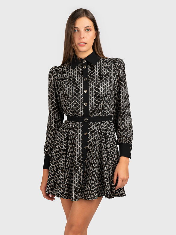 Mini dress with monogram print - 1