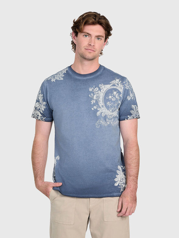Cotton T-shirt with floral motifs - 1
