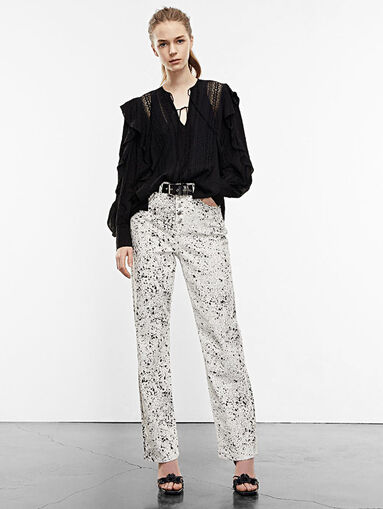 Flounced top with lace inserts - 4