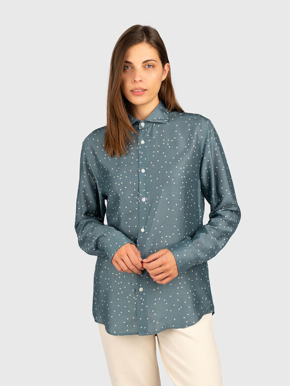 Silk shirt with accent print - 1