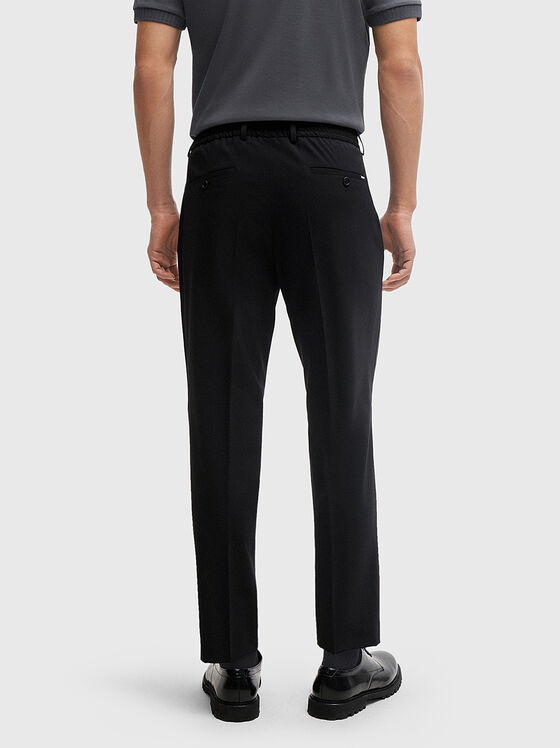 Черен панталон от вълнен бленд  - 2