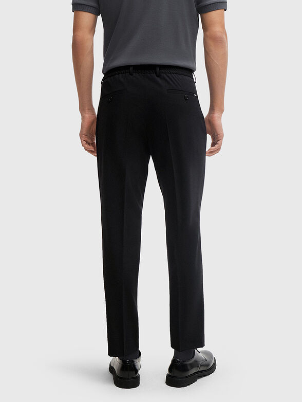 Black wool blend trousers  - 2