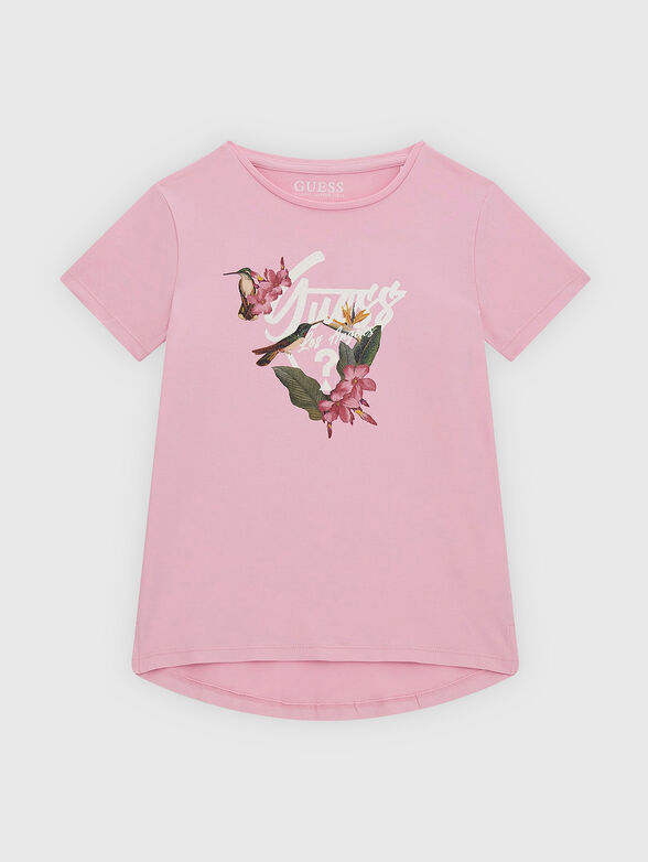 Cotton T-shirt with multicolor print - 1