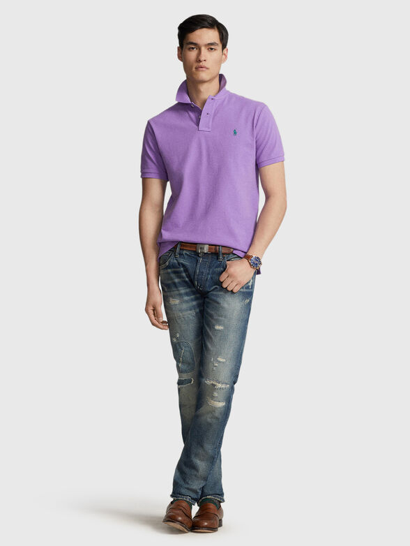 Purple Polo Shirt in cotton  - 2