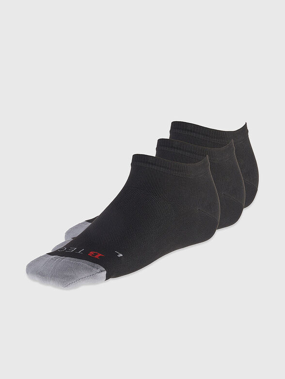Three pairs of black ankle socks - 1