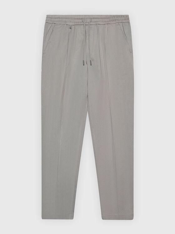 Панталон с еластична талия в сив цвят - 1