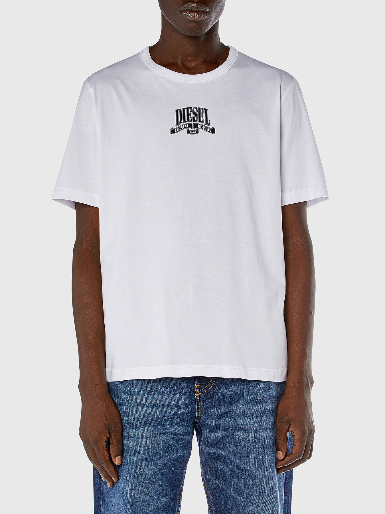 Tシャツ・カットソー COTTON T-SHIRT WITH LOGO T-ADJUST-K10 cotton T-shirt with logo print brand DIESEL