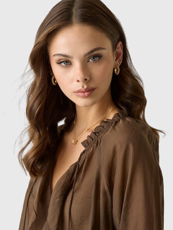 Blouse with ruffles and ties - 4