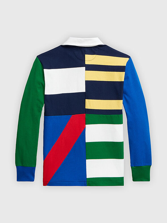 Multicolored polo-shirt with contrasting collar - 2